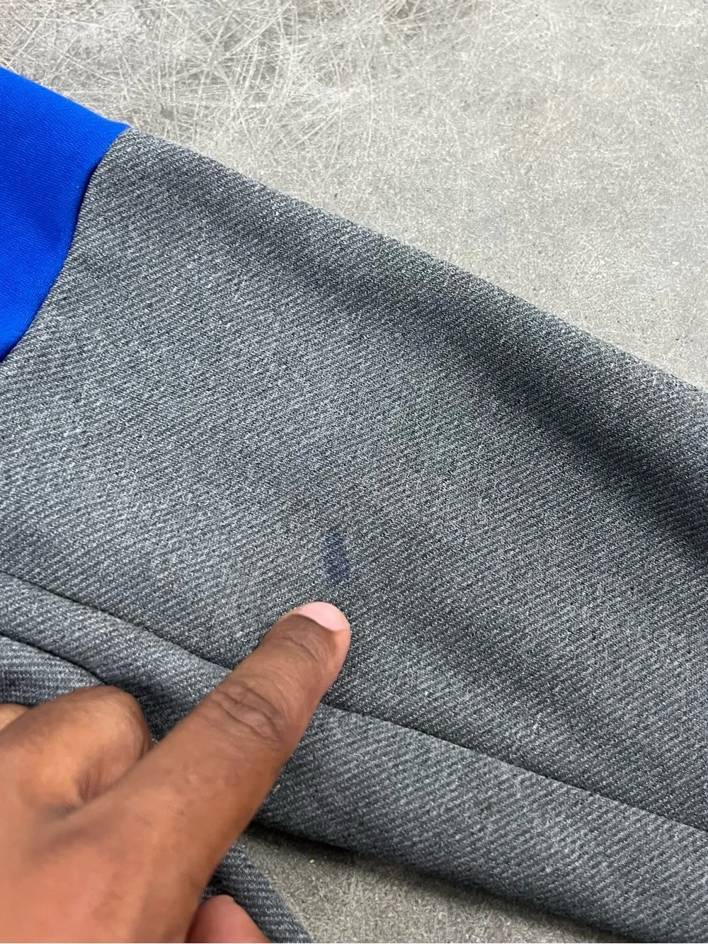 adidas Blue and Gray Colorblock Pullover Hoodie